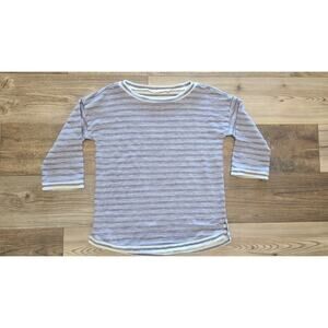 Soft Surroundings Sail Striped Pullover Womens S Terry Cotton Blend Coastal